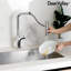 Kitchen Faucet with Pull Down Sprayer, DeerValley Waterfall Kitchen Sink Faucet with 3 Spray Modes