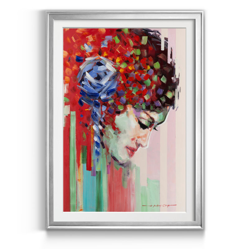 Confetti Girl III - Reproduction d'art sur papier encadrée, H 22,5 po x l 30,5 po x P 1,5 po, Argent