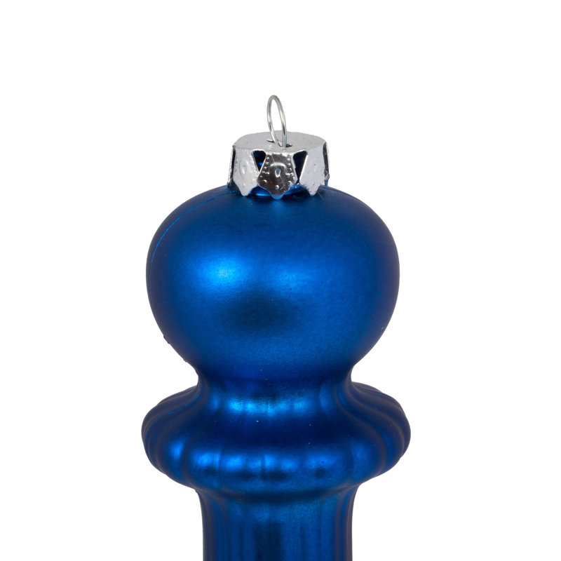 Ornement de Noël en forme de goutte 14 po UV, Bleu mat