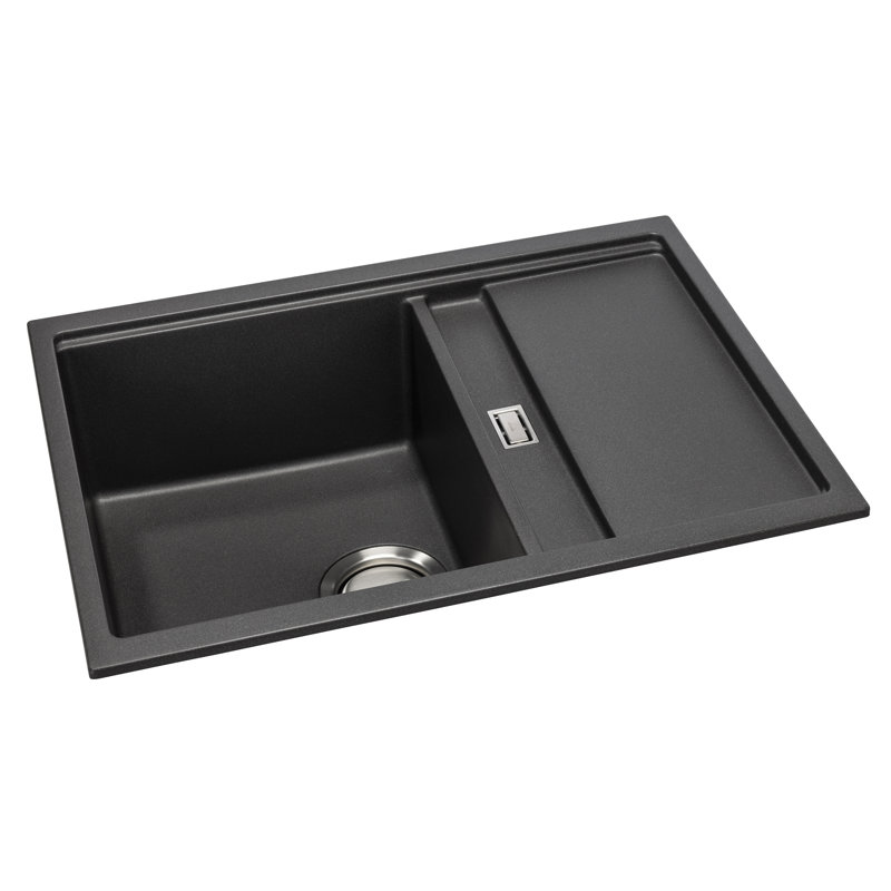 Synchronist Compact 1.25 Bowl With Drainer (600X460), Metallic Black