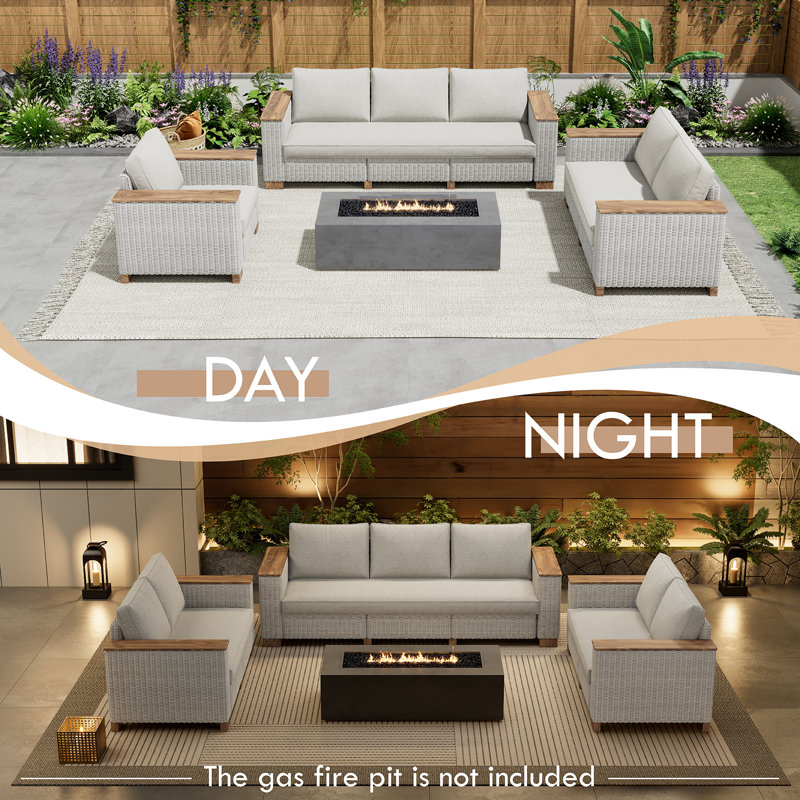 Akosh 6 - Person Patio Conversation Sets with Cushions