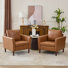 Bobur 32" Wide Faux Leather Accent Chair(Set Of 2)