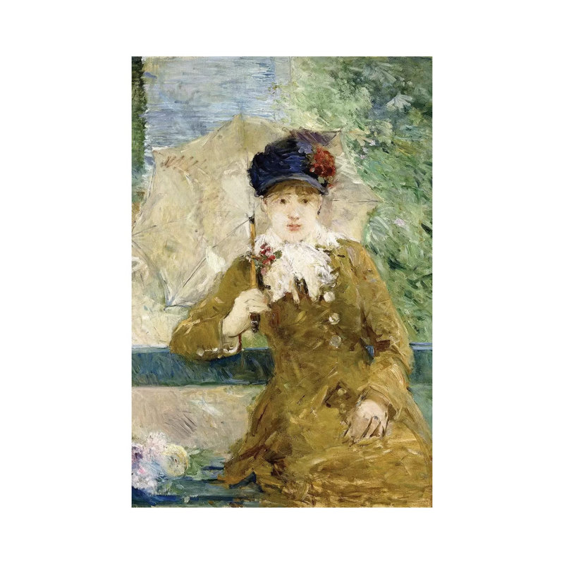 Woman with an Umbrella, 1881 1 Piece Wrapped Canvas Painting, 20.32 cm H x 30.48 cm W