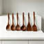 Safe for Nonstick Cookware, Wood Heat-Resistant Brown Kitchen Utensil 6 Piece Set