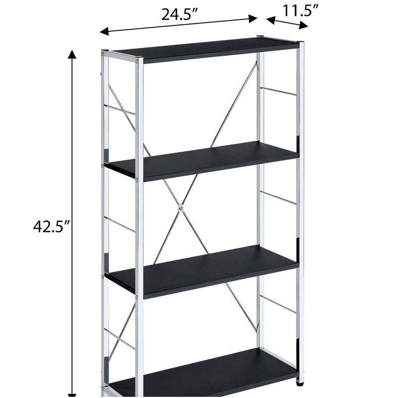4-Tier Rectangular Bookshelf, (4 Shelves) 42.5"H x 24.5"W x 11.5"D