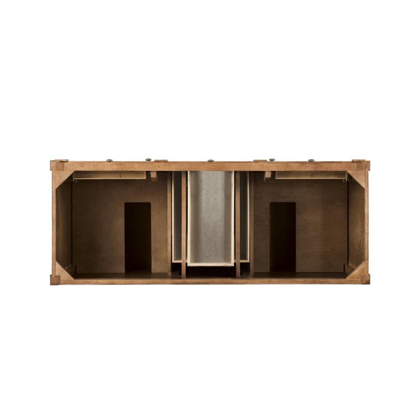 Brittany 60'' W Double Vanity, Saddle Brown, Victorian Silver