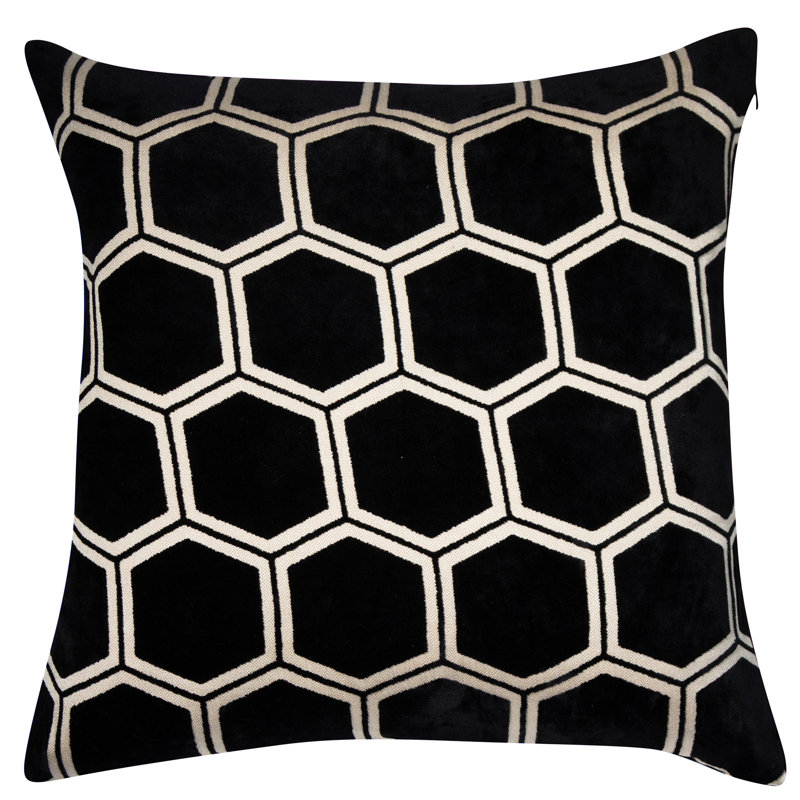 Abstract Sqaure Throw Cushion, Black