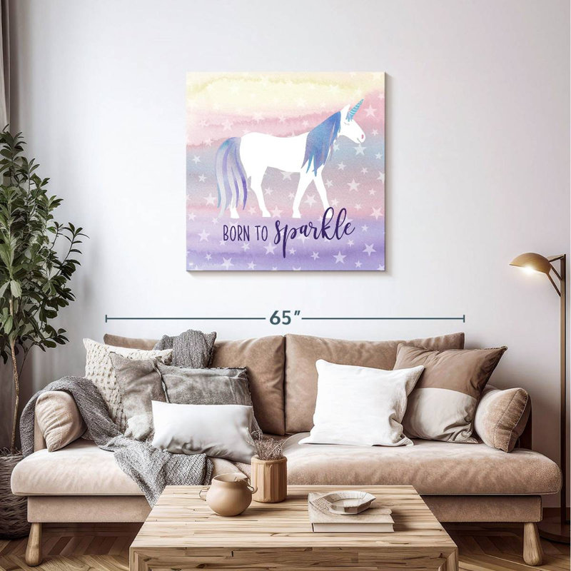 Licorne magique scintillante, H 36 po x l 36 po