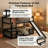 Twin Over Twin Low Bunk Bed With Slide, Fence And Ladder For Kids & Teens, Espresso-1824739675