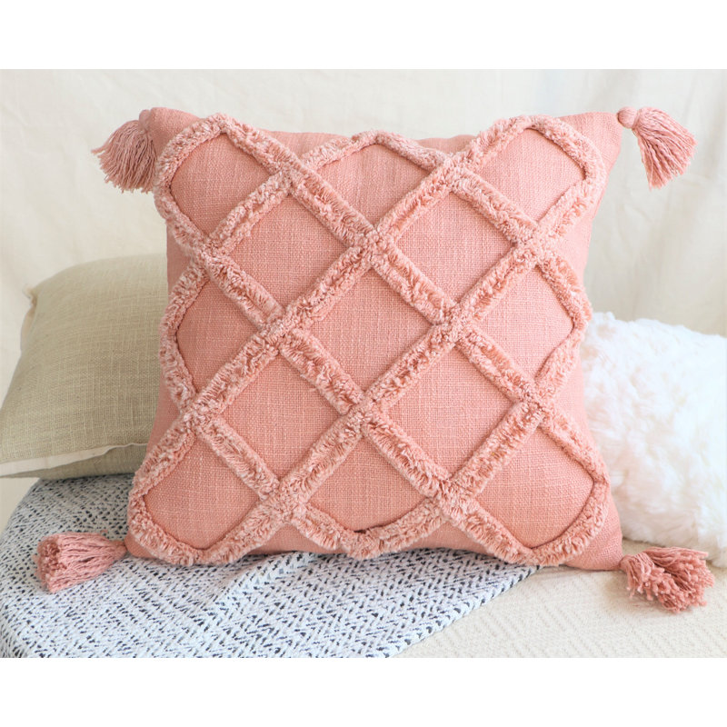 Housse de coussin touffetée