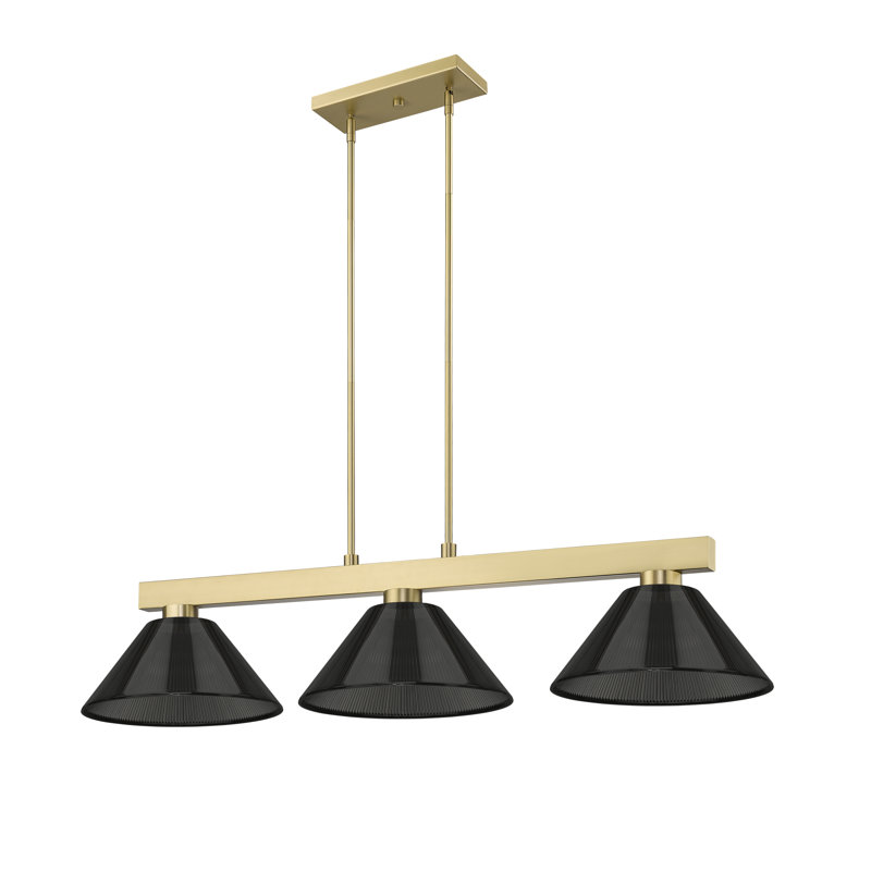 Lustre linéaire de table de billard 3 lumières Caine, Gris