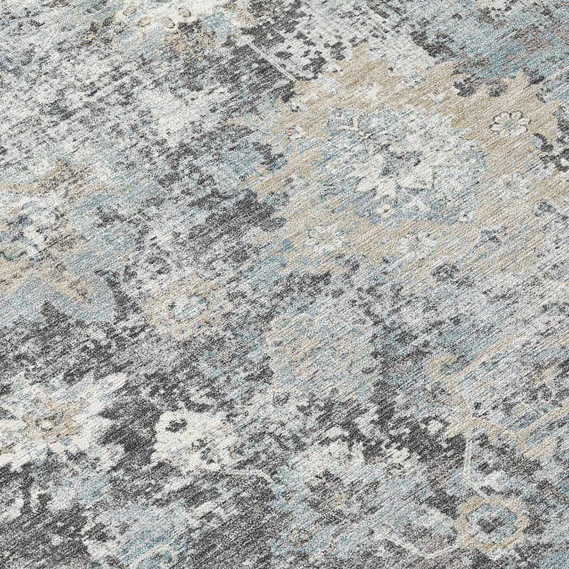 Tapis Chantille ACN3116 Global, lavable à la machine, intérieur/extérieur, Gris, 2 pi 3 po x 7 pi 6 po