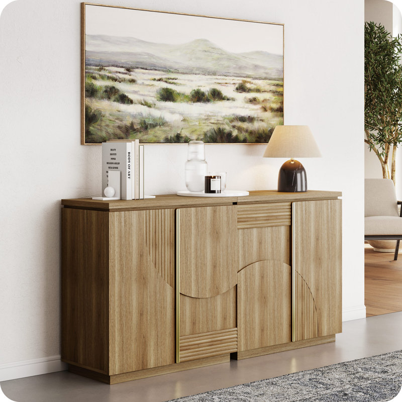 Buffet Mid-Century moderne avec rangement en bois