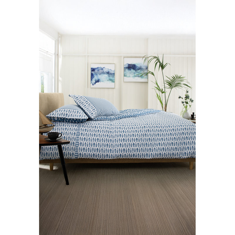 Small Fish Print 100% Cotton Duvet Cover Set With Cotton Geometric Shapes Duvet Cover Set with Pillowcases Included