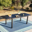 Ensemble de salle à manger rectangulaire avec coussins 110 "pour 6 personnes Emy-397711469