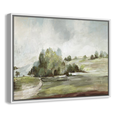 Concorde Green Country Road by Allison Pearce - Floater Frame Print on Canvas