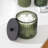 4Pcs Heavy Weight Decent Glass Bathroom Accessories Set With Decorative Pressed Pattern - Includes Soap Dispenser, Lidded Cotton Jar, Tumbler And Soap Dish(Olive Green)