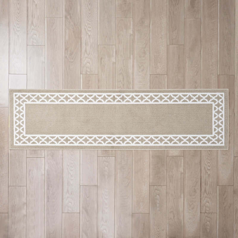 Nautica Collin Border Machine Washable All Loop Tufted Rugs 1-Piece, Runner 2'2" x 8'