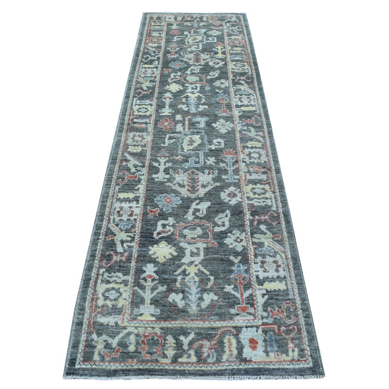 Briance One-of-a-Kind Runner 2'9" X 9'8" New Age Runner Wool Area Rug in Grey