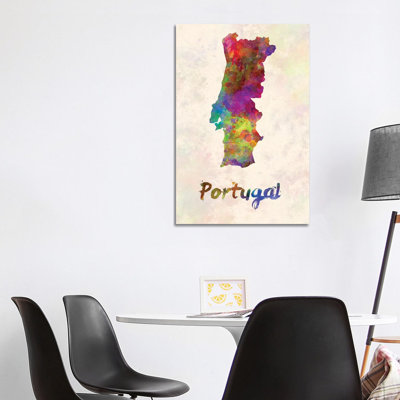 Portugal in Watercolour 1 Piece Wrapped Canvas Painting