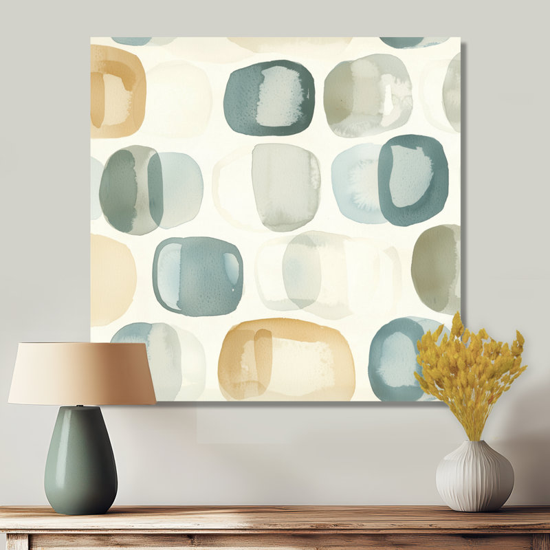 Odelio Minimalist Meditation Stone Collage IV - art mural méditation, H 16 po x l 16 po, Toile tendue, Ne pas appliquer