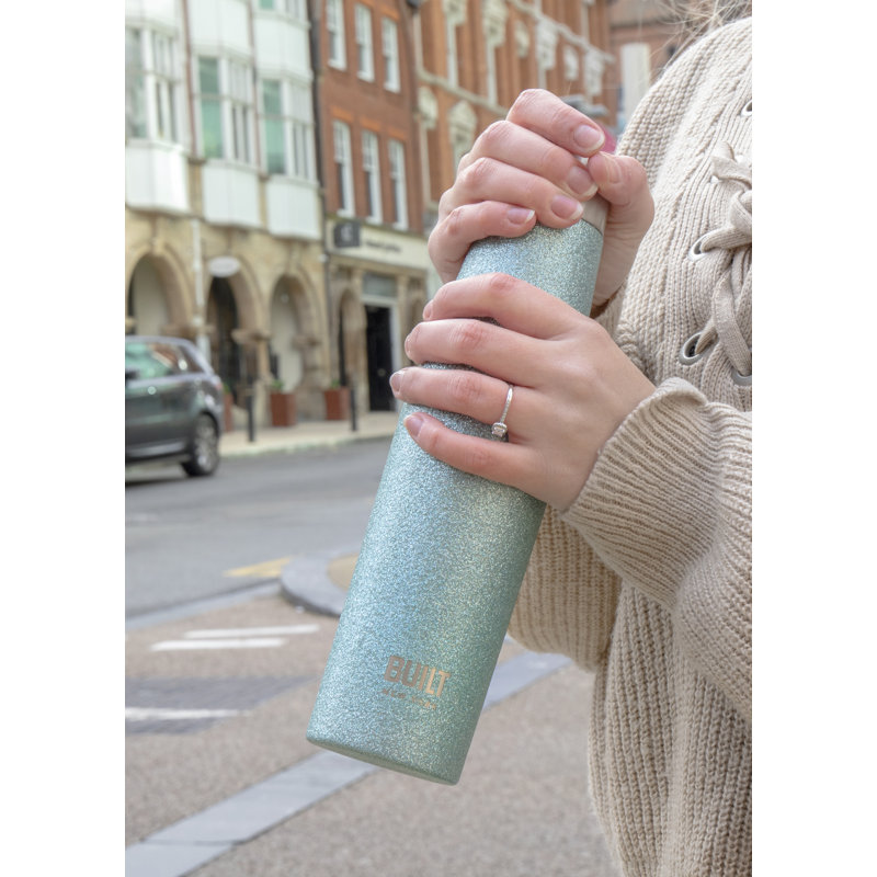 Built Apex 18ml Double Wall Insulated Stainless Steel Water Bottle, Blue/Silver