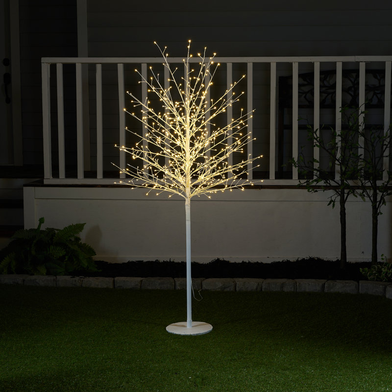 Micro Dot Lighted Trees and Branches, 59.1" H x 17.3" L x 17.3" D, White