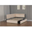 Lit double capitonné Cloud avec tête de lit, 2 tiroirs de rangement, éclairage DEL, port USB, pieds en bois, sans sommier.