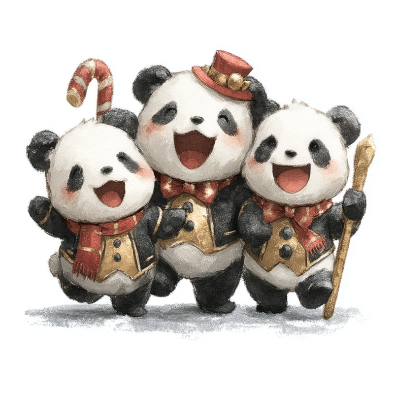 Coussins décoratifs mignons Panda Trio, 18 po x 18 po