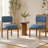 Modern Wooden Blended Linen Blue Dining Chair-202347696