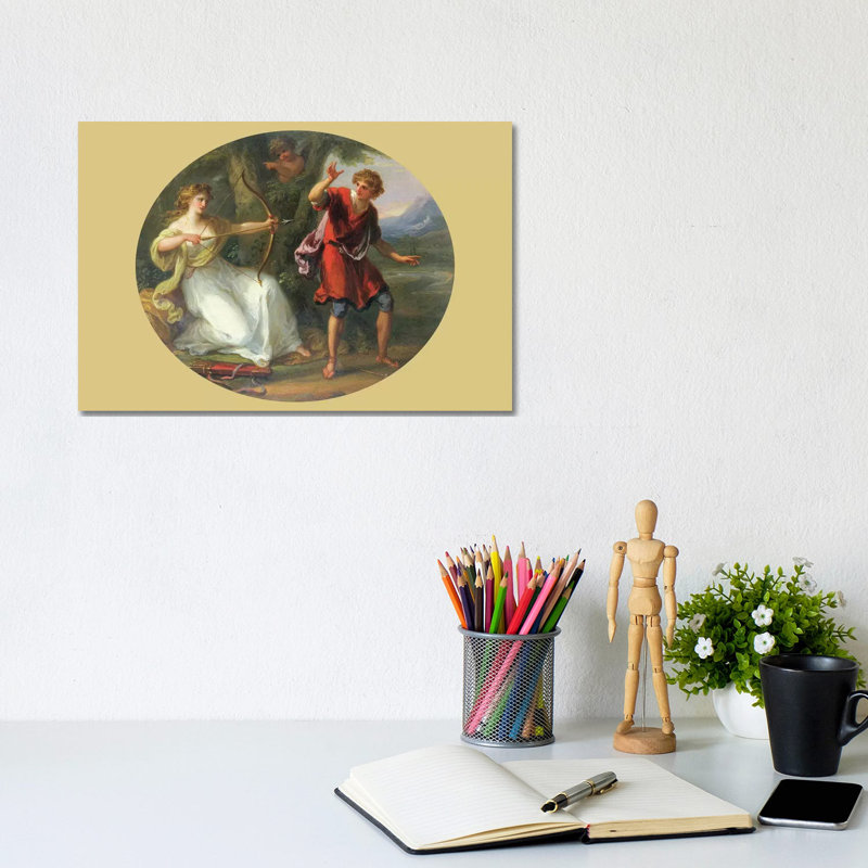 A Nymph Drawing Her Bow on a Youth, 1780 1 Piece Wrapped Canvas Painting, 20.32cm H x 30.48cm W x 1.905cm D