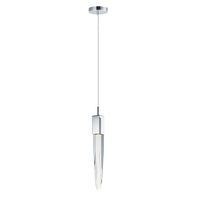 Streicher 1 - Light Polished Chrome LED Unique/Statement Pendant, 21" H x 4.75" W x 4.75" D