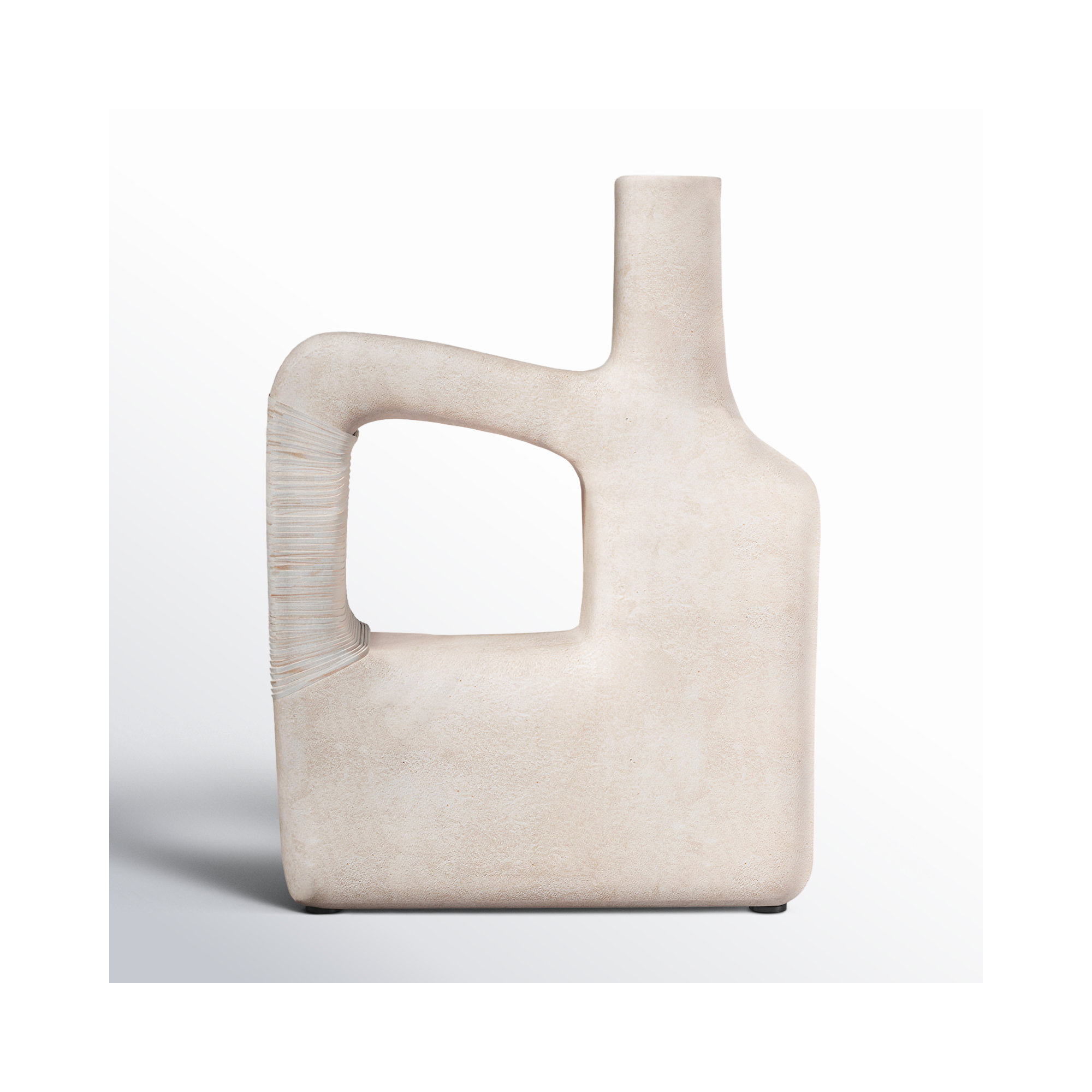 Wander Handmade Stoneware Table Vase, 13" H x 10" W x 4" D, White