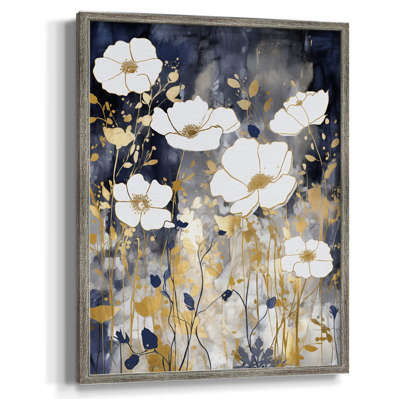 Reproduction encadrée FLORAL Series CCCCLXXVVI - Bois massif, H 11 po x l 9 po