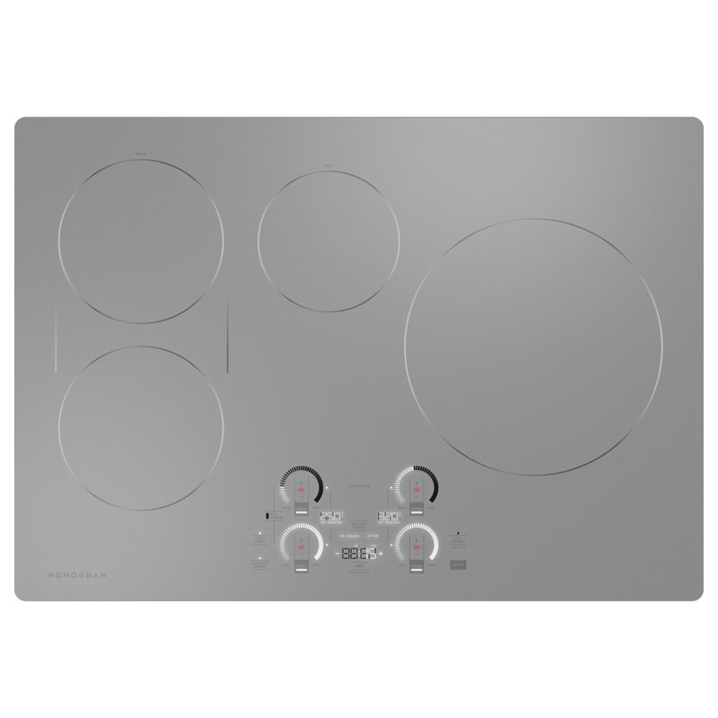 Monogram ENERGY STAR® 30" Induction Cooktop With Flush Mount Accessory, Silver