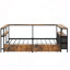 Cadre de lit d'angle avec lit plateforme en métal avec tiroirs de rangement pour lit de jour pour enfants et adolescents, cadre de lit pour enfants