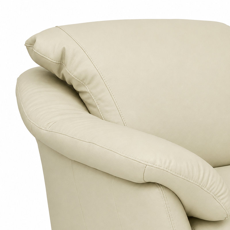 Ensemble de canapés en cuir Ramdev, Cuir véritable ivoire, Canapé, chaise