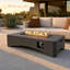 Table de foyer rectangulaire au propane de 142 cm (56 po), 50 000 BTU, avec rangement dissimulé pour la bouteille de gaz, design léger de style béton pour patio, terrasse et jardin, pierres de lave et housse incluses-136026459