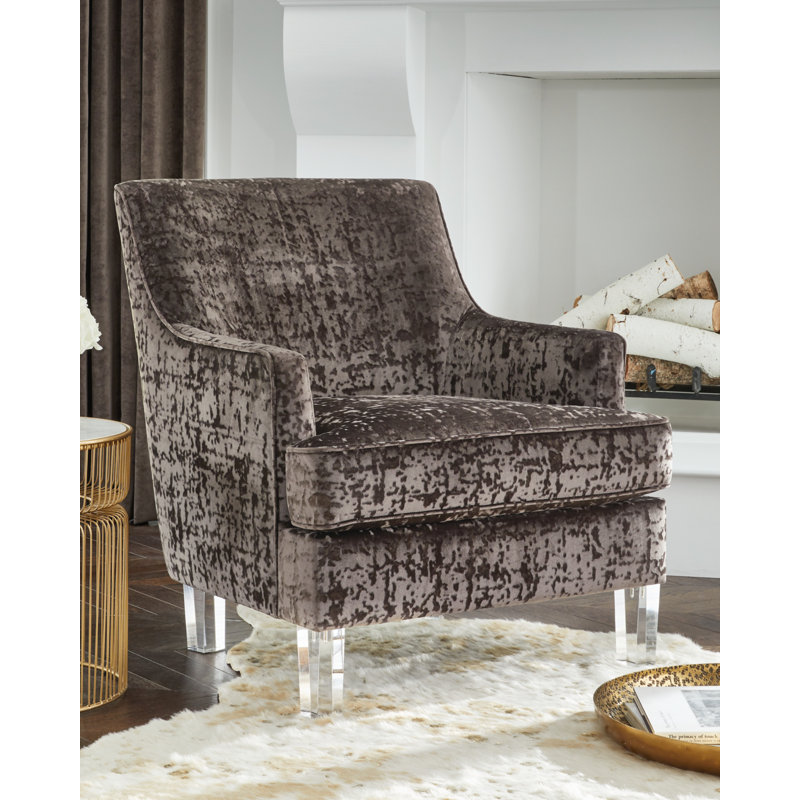 Dodie Upholstered Accent Chair, Charcoal Faux Leather