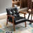 Havva 21.65'' Wide Tufted Artificial Leather Mid-Century Modern Armchair-1174366876