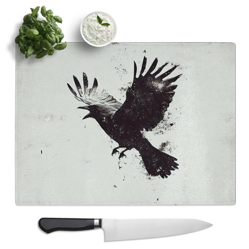 Crow Bird Vol.7  Glass Chopping Board