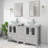 60'' Double Bathroom Vanity with Vessel Sink, Manufactured Wood Top, Faucet (Set of 5)-1858903093-1858903094