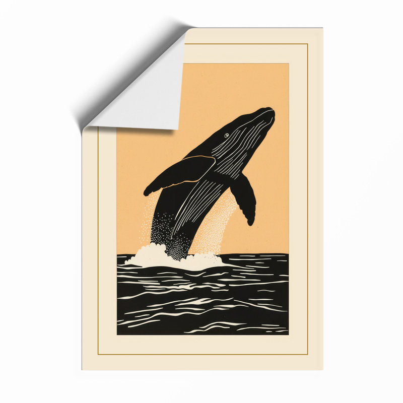 Breaching Whale Coastal - Framed Print, Unframed, A3 - 42.0 x 29.7 cm