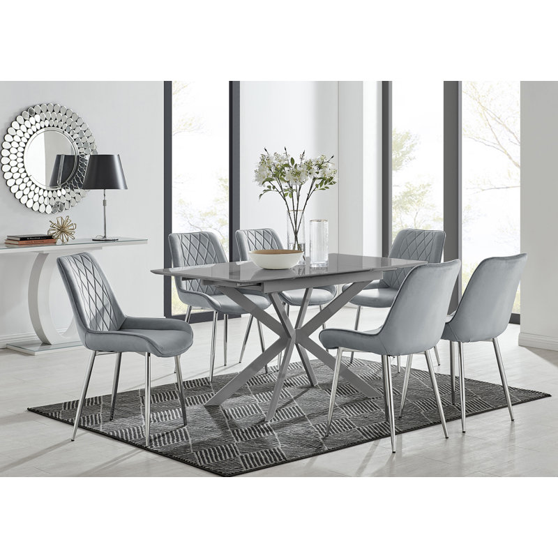 Dining Set, Grey, 6