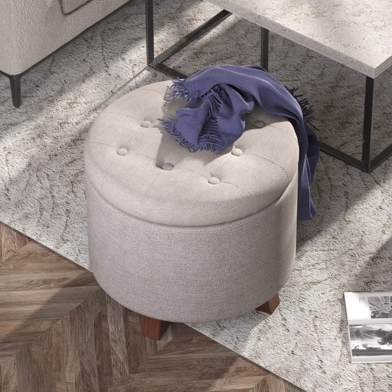 Banc de rangement rembourré avec repose-pieds, repose-pieds capitonné et repose-pieds pour le salon, Beige