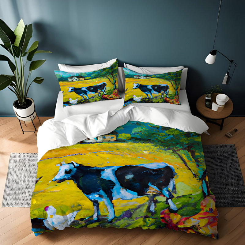 Ensemble de housse de couette , Housse de couette simple + 1 taie décorative pour