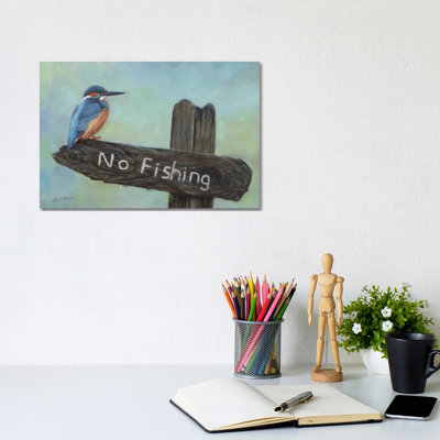 Kingfisher No Fishing by Lani Imre - Painting on Canvas