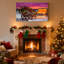 Ensemble de 3 impressions sur toile de Noël avec wagon de Noël avec lumières et neige-323718853