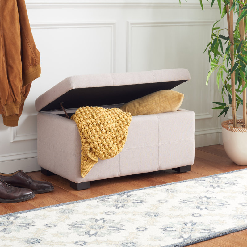 Alescia Faux Leather Upholstered Storage Bench, Taupe, 29.9" X 18.1" X 16.7"