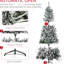 Arbre de Noël 7,5 pi avec lumières à DEL blanc froid, feu, branches à ouverture automatique, assemblage facile, diamètre de 46,94 po, 500 lumières artificielles, ignifuge, base, 1254